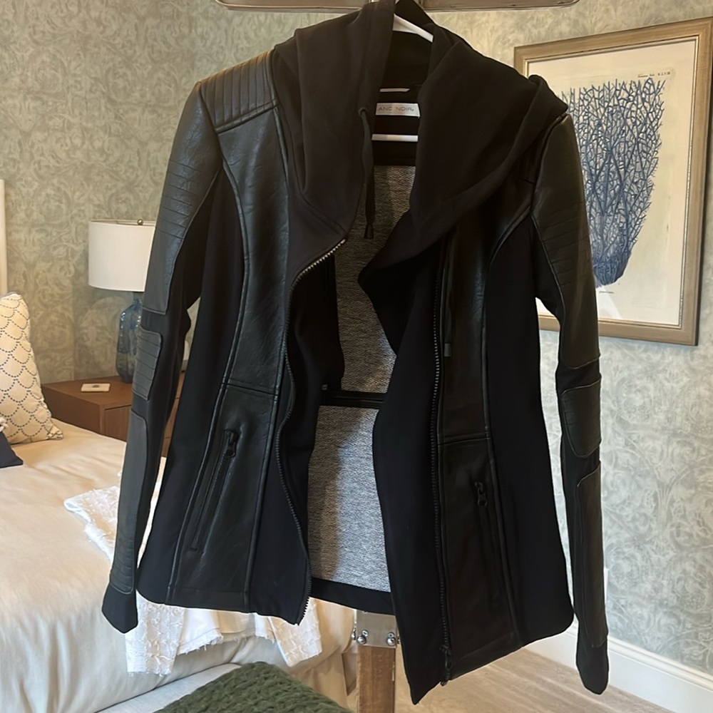 NWOT Hooded Blanc Noir Moto Jacket